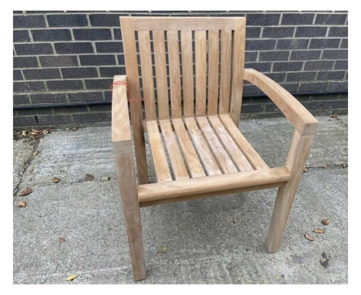 Monaco Teak Stacking Garden Chair - Used: Good