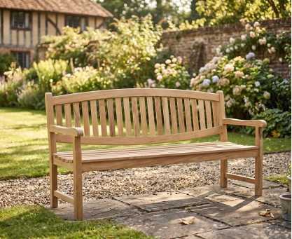 Ascot Teak 4 Seater Garden Benches | Modern Outdoor Bench