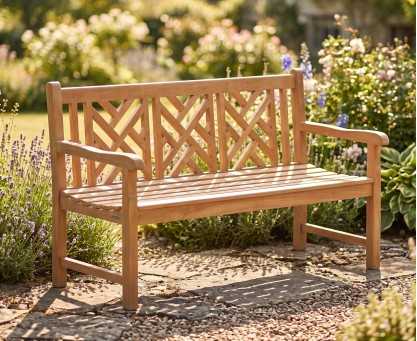 Princeton Teak 5ft Garden Bench | Lattice Garden Bench