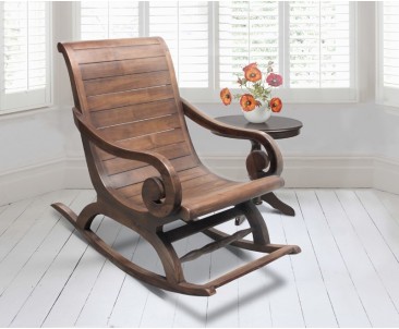 Capri Teak Rocking Plantation Chair - Armchairs