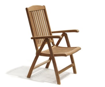 Cheltenham Teak Garden Reclining Chair - Teak Sun Loungers