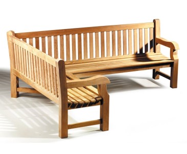 Balmoral Teak Wooden Corner Garden Bench (Left Orientation)