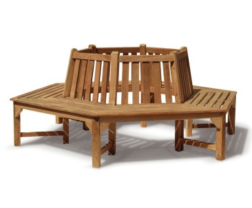 Teak Hexagonal Tree Bench - Tree Benches - Tree Seats