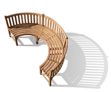 Henley Teak Curved Garden Bench | Semi Circle Bench