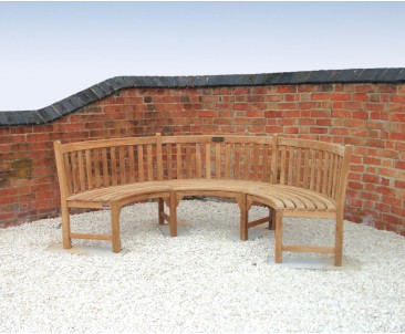 Henley Teak Curved Garden Bench | Semi Circle Bench
