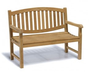Ascot Teak 2 Seater Garden Bench 1.2m - Ready Assembled Benches