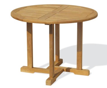 Canfield 4 Seater Teak Round Garden Table and Folding Chairs Set