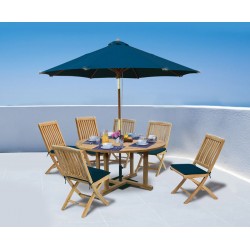 Canfield 5ft Round Table and 6 Bali Folding Chairs