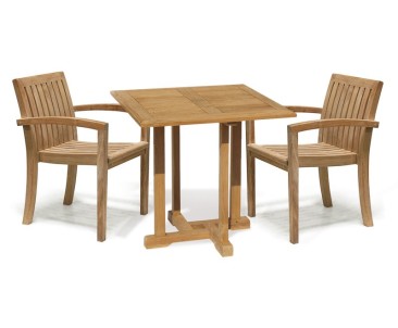 Square Garden Table and Stackable Chairs