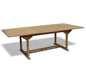 Dorchester Teak Double-Leaf Extending Garden Table 1.8-2.4m x 1.1m