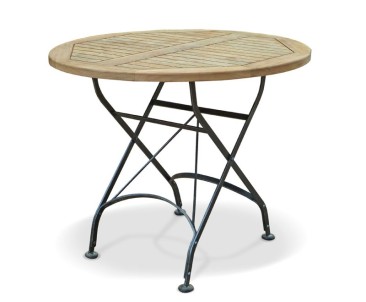 Bistro Round Folding Table | Teak Wood 90cm - Small Tables