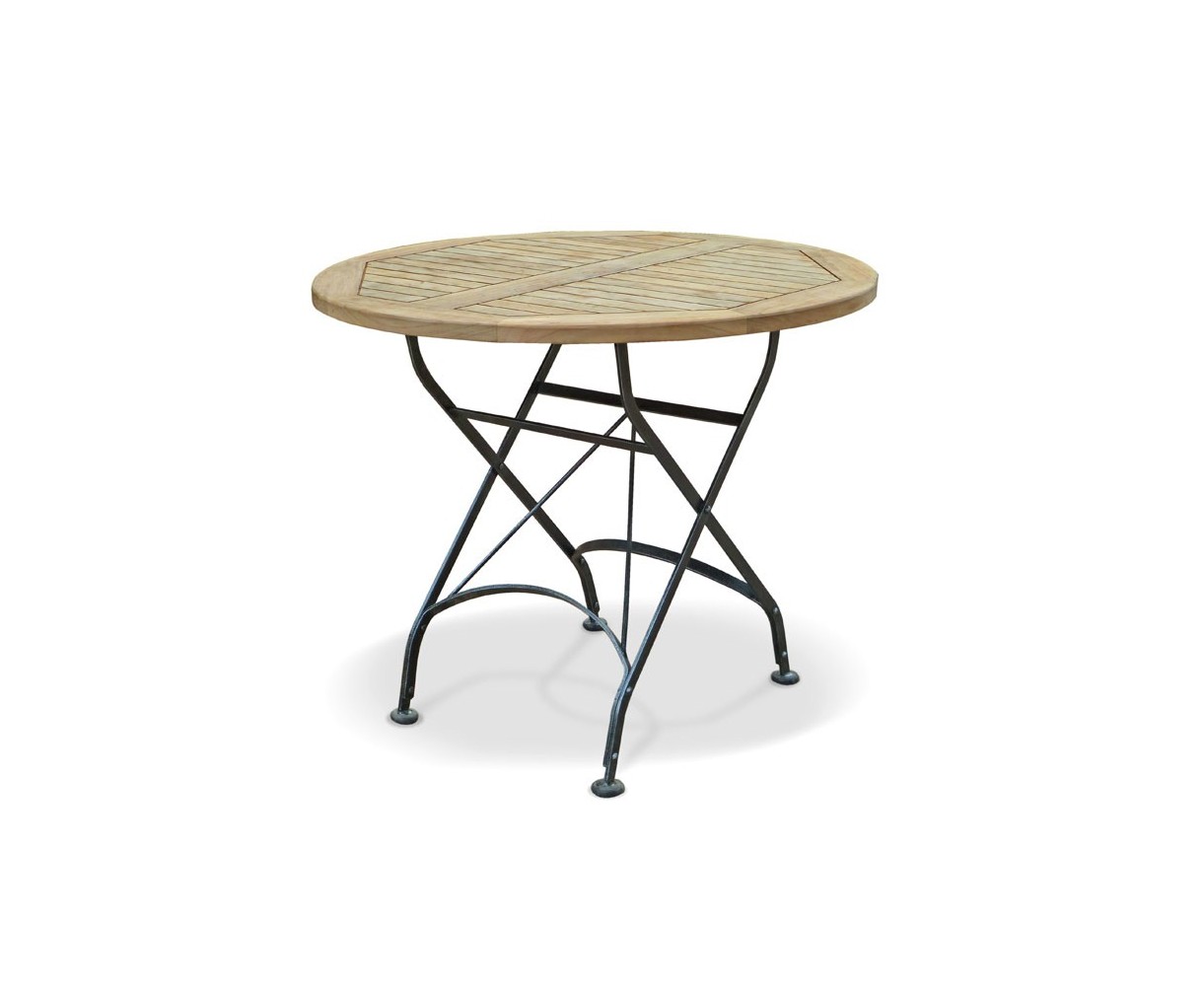 Bistro Round Folding Table | Teak Wood 90cm