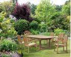 Brompton Bali Teak Extendable Dining Table Set With 6 Stackable Chairs