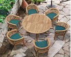 Canfield 5ft Round Garden Table and 6 Tub Chairs Set