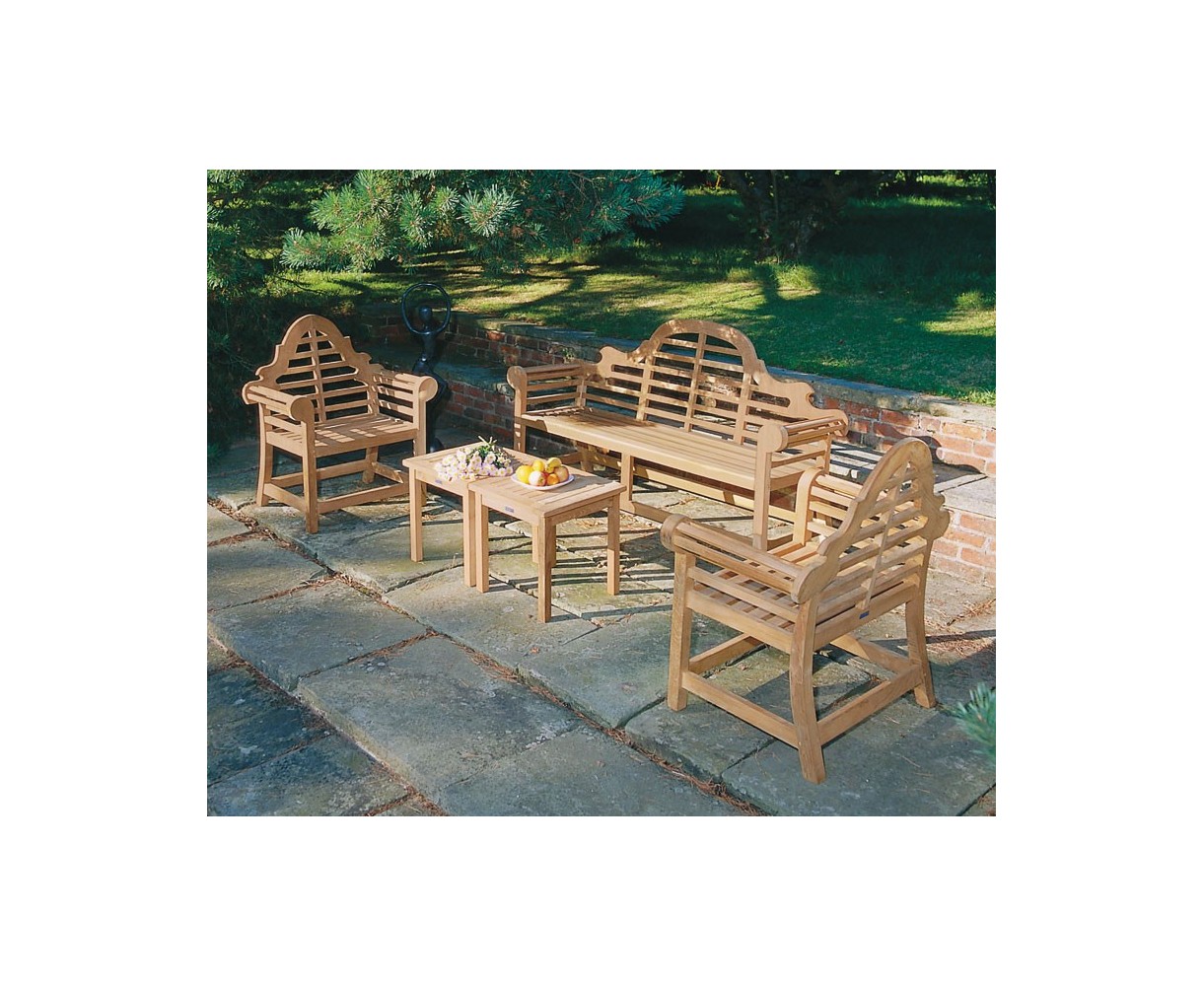 Teak Lutyens Garden Bench And Table Set 1 95m