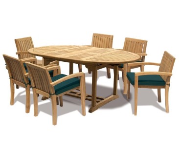 Monaco Deluxe Teak 6 Seat Extending Set