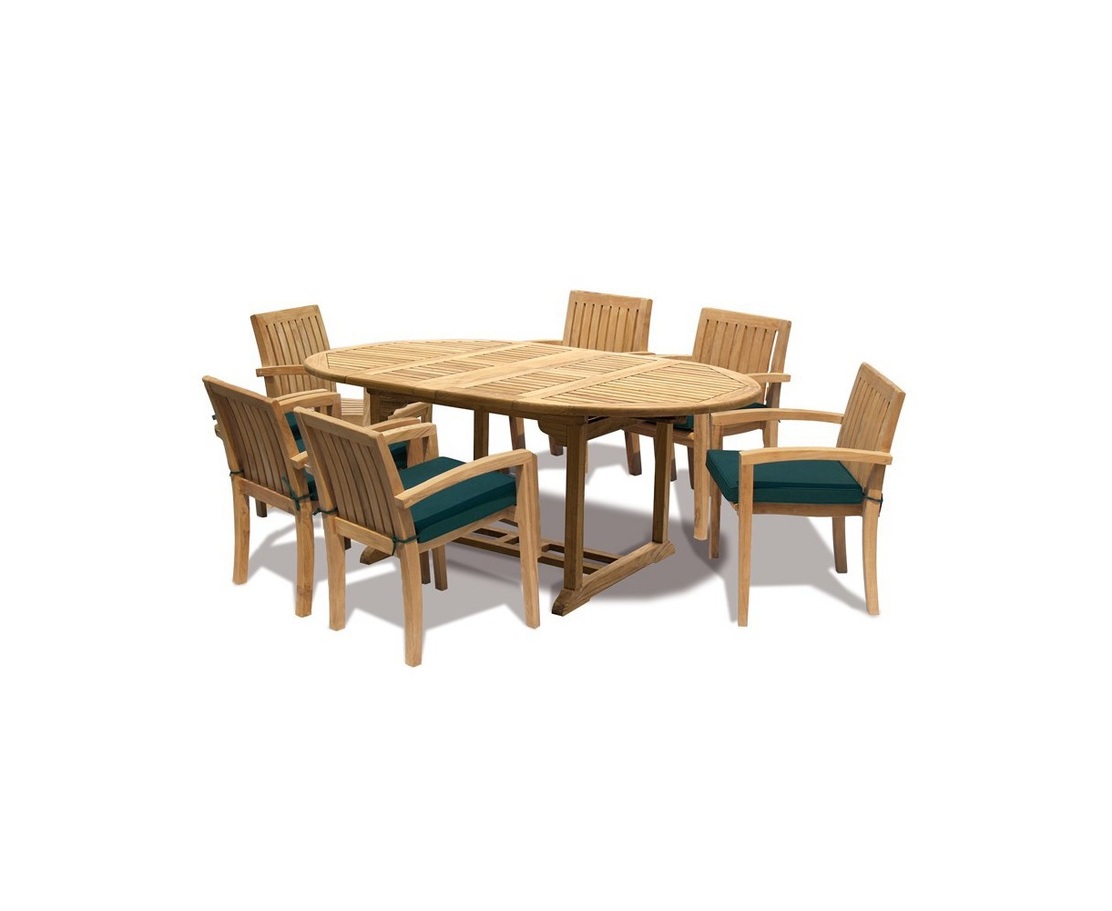 Monaco Deluxe Teak 6 Seat Extending Set