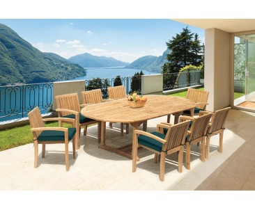 Monaco 8 Seater Extending Dining Set with Stacking Chairs