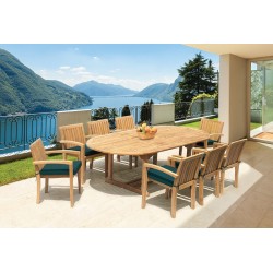 Monaco 8 Seater Extending Dining Set with Stacking Chairs