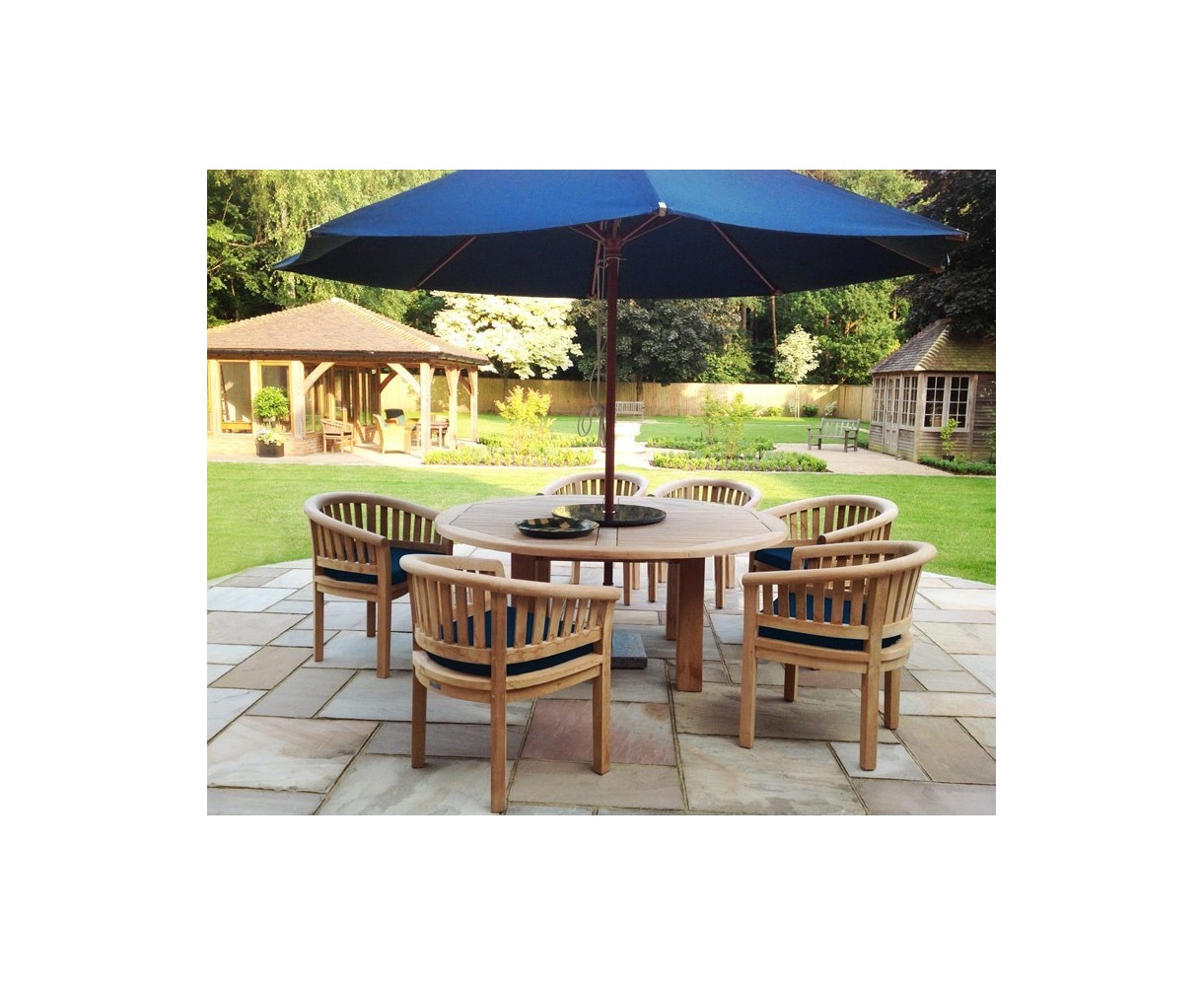 Titan Robust Round 6 Seater Patio Dining Set