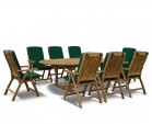 Bali 8 Seater Extending Garden Table and Reclining Chairs Set