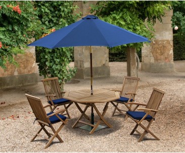 Suffolk Outdoor Foldable Table and Arm Chairs - Patio Garden Dining Set