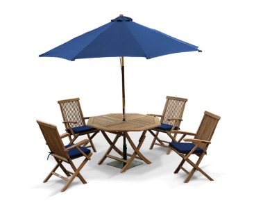 Suffolk Outdoor Foldable Table and Arm Chairs - Patio Garden Dining Set