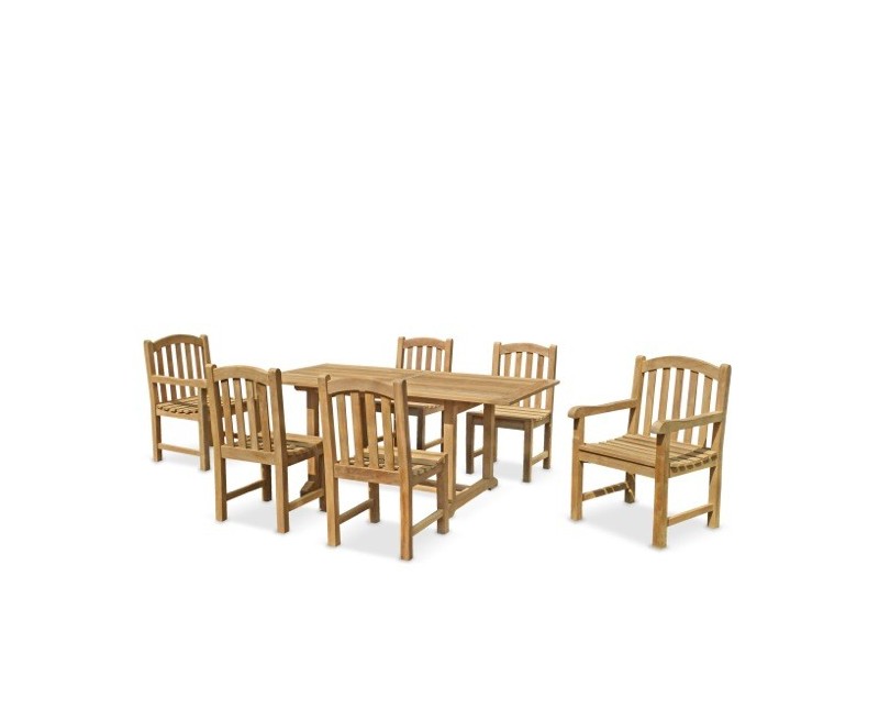 Teak 5ft Garden Dining Table and 6 Clivedon Chairs Set