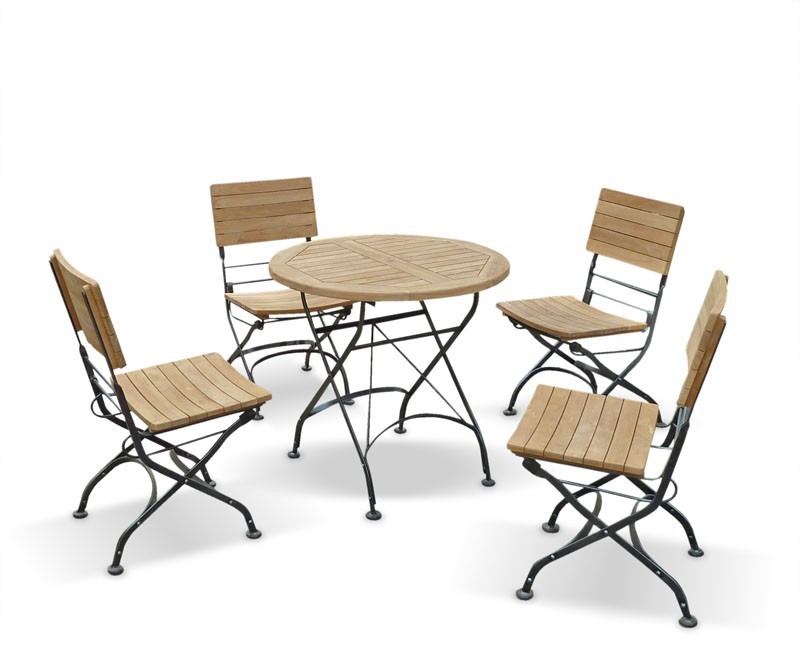 Bistro Round Table and 4 Chairs - Patio Outdoor Bistro ...