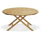 Suffolk Teak Outdoor Folding Round Dining Table - 150cm