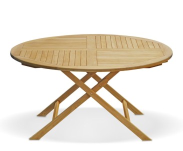 Suffolk Teak Outdoor Folding Round Dining Table - 150cm