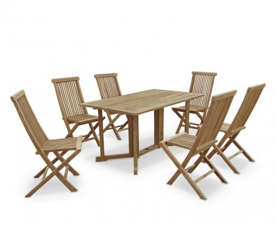 Shelley Rectangular Folding Garden Table and Chairs Set