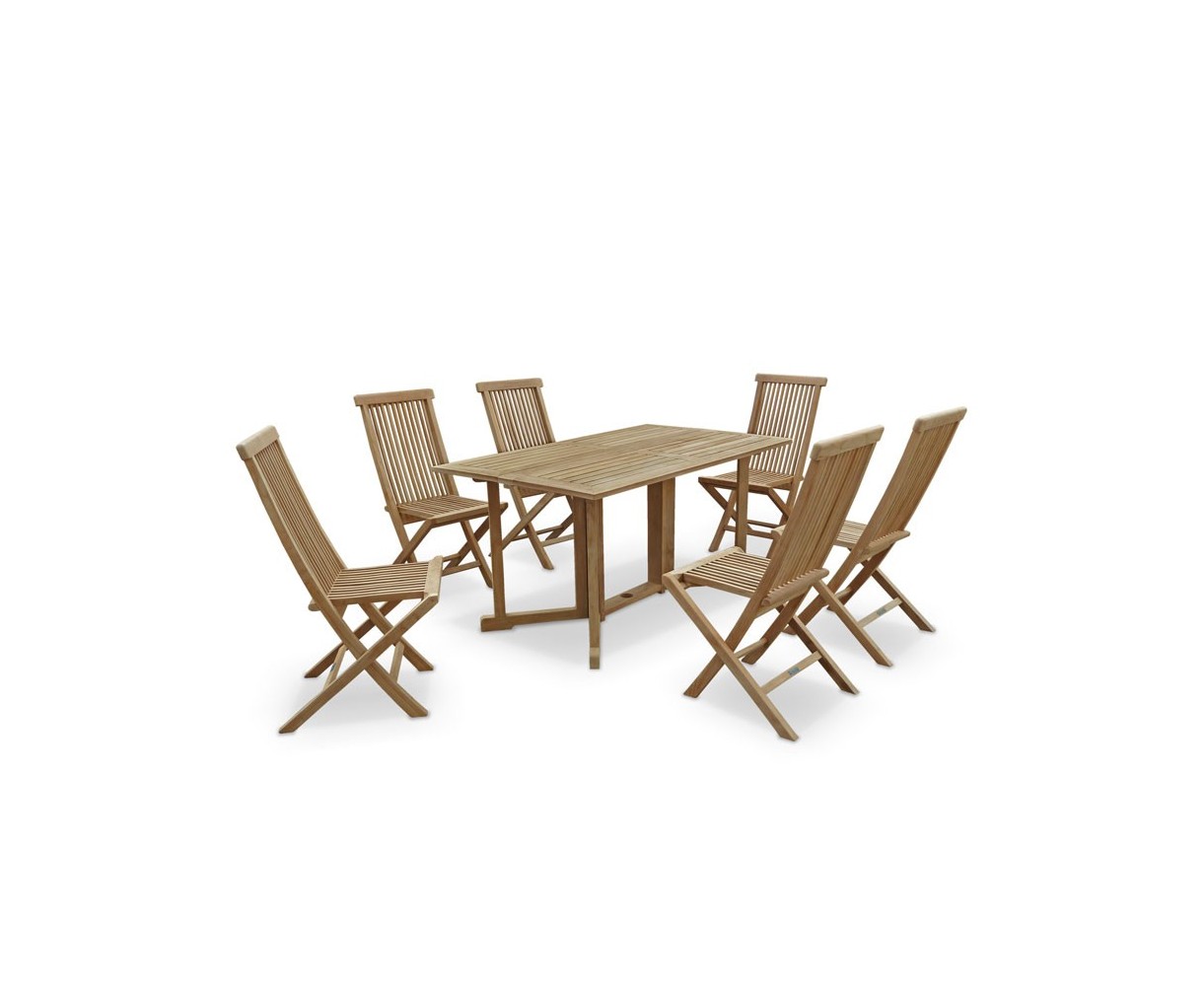 Shelley Rectangular Gateleg Folding Garden Table Chairs