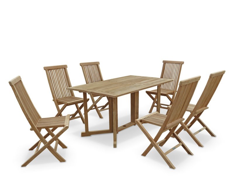 Shelley Rectangular Gateleg Folding Garden Table & Chairs