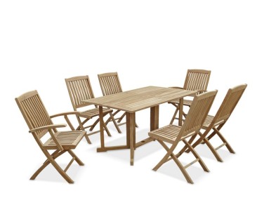 Shelley 6 Seater Rectangular Folding Garden Table, Armchairs and Side Chairs Set - Rectangular Table