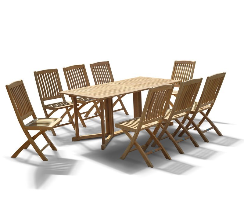 Shelley Gateleg Folding Garden Table and Chairs Set | 8 Seater Dining Set