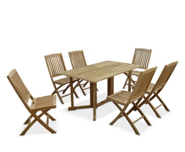 Shelley Gateleg Rectangular Garden Table and 6 Chairs  - Dining Sets