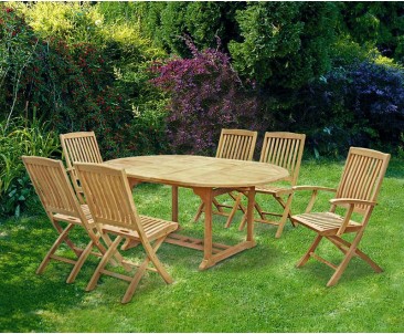 Brompton Teak Extending Table Set