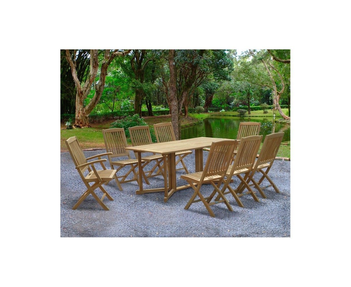 Shelley Seater Drop Leaf Garden Table Bali Armchairs Side Chairs Set - Main Image