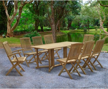 Shelley 8 Seater Drop Leaf Garden Table Bali Armchairs Side Chairs Set