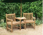 Windsor Teak Garden Companion Seat - Garden Love Bench