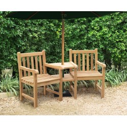 Windsor Teak Garden Companion Seat - Garden Love Bench