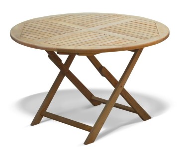 Suffolk Teak Garden Round Folding Table - 120cm