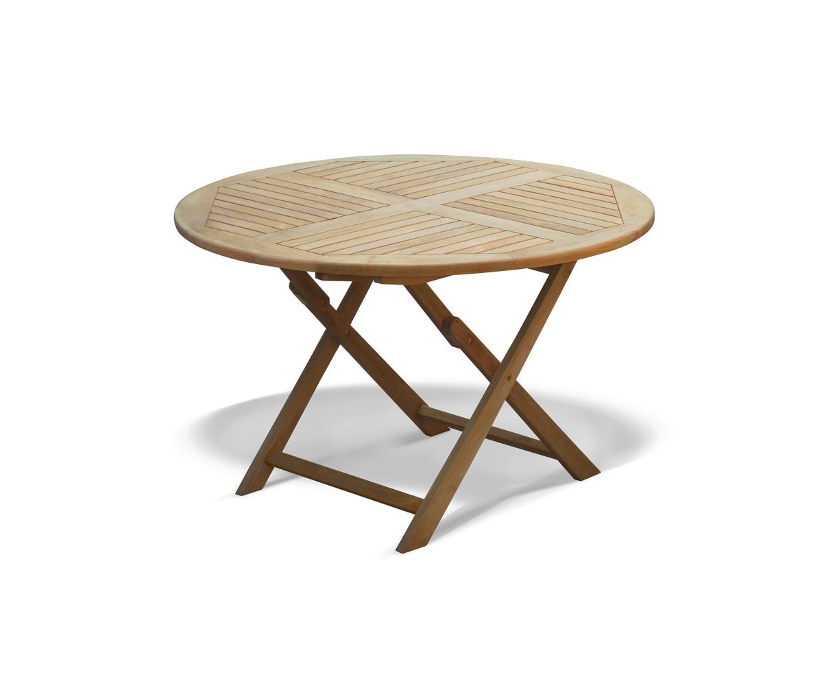 Suffolk Teak Garden Round Folding Table - 120cm