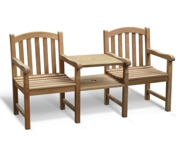 Clivedon Vista Teak Garden Companion Seat | Jack and Jill Seat