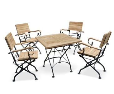 Square Bistro Table and Chairs Set - Armchairs