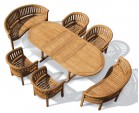 Contemporary Dining Table Set with Benches and Chairs
