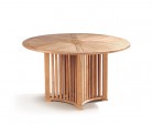 Aero Teak Round Contemporary Dining Table - 130cm