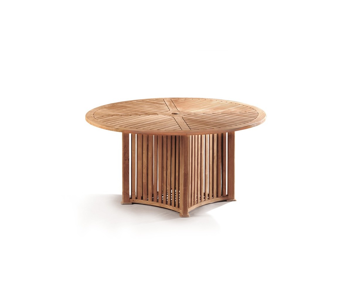 Aero Teak Round Contemporary Outdoor Table - 150cm