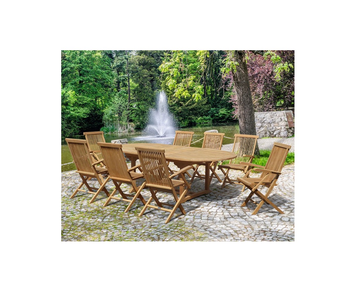 Ashdown 8 Seater Table and Folding Chairs Set